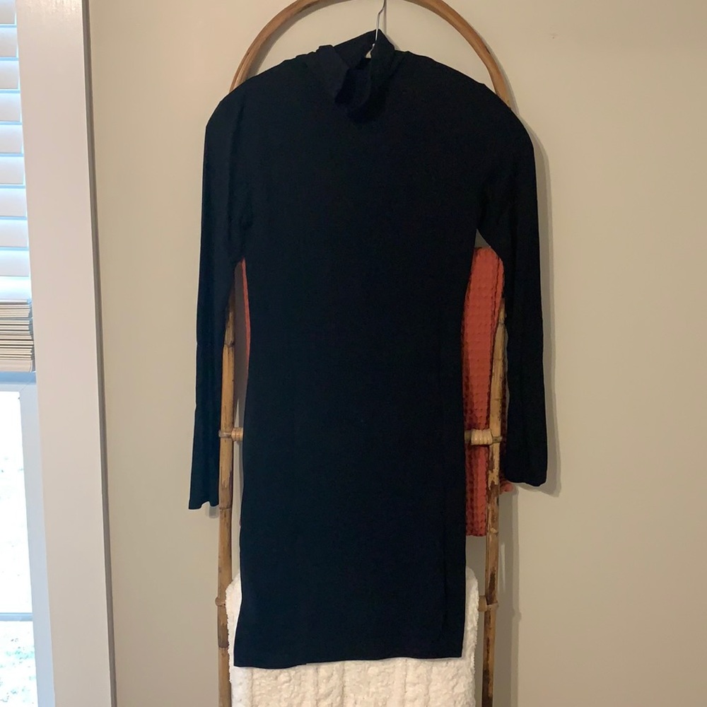 High hopes black long sleeve bodycon dress